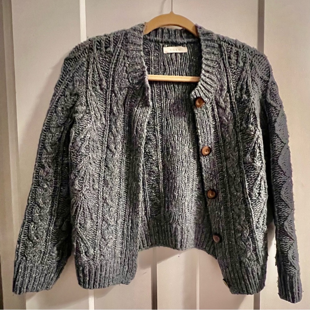 Doen Verona Cardigan in Larkspur Blue XS